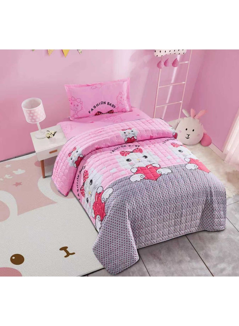 طقم مفرش سرير اطفال برسوم صيفي ليمنح الرحة لطفلك والمرح مقاس 160*220